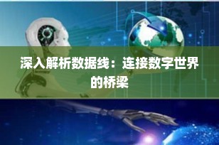 深入解析数据线：连接数字世界的桥梁