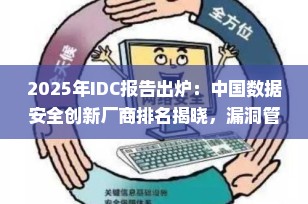 2025年IDC报告出炉：中国数据安全创新厂商排名揭晓，漏洞管理与平台化能力成核心竞争力